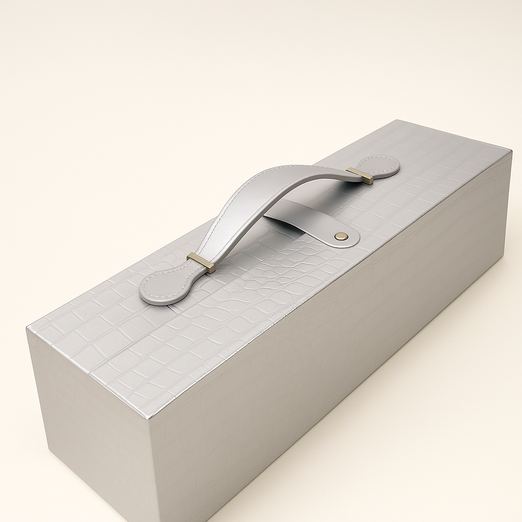 Caja tipo maletín para botellas