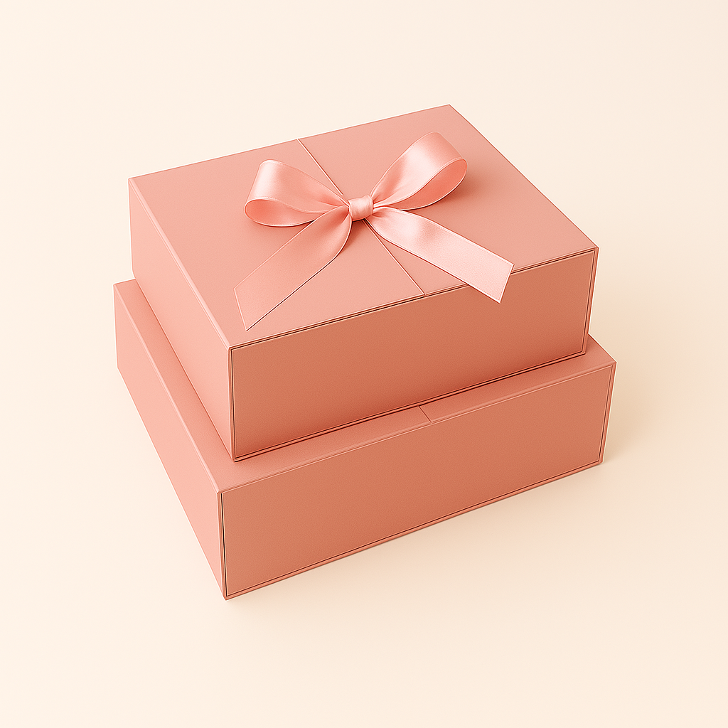 Caja de regalo con lazo desplegable